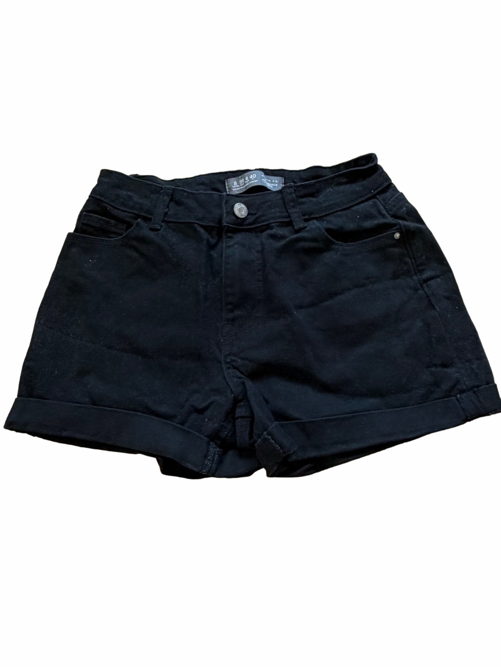 Primark Black High-Waist Denim Shorts